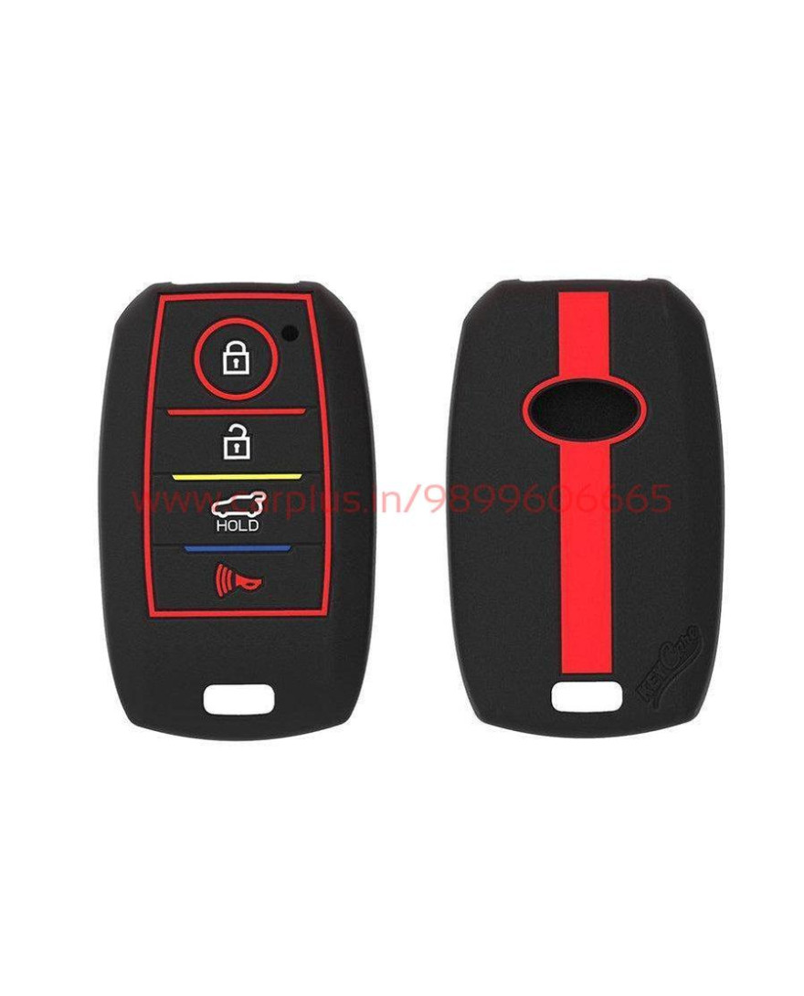 Keycare Silicone Key Cover KC49 for Kia Seltos 4 Button Smart Key | Black